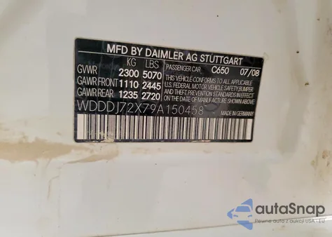 2009 Mercedes-Benz Cls 550 from USA, damaged, VIN WDDDJ72X79A150458